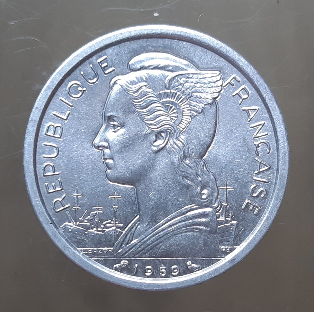 Djibouti – 2 francs 1959 monnaies colonies francaises djibouti 2 francs 1959