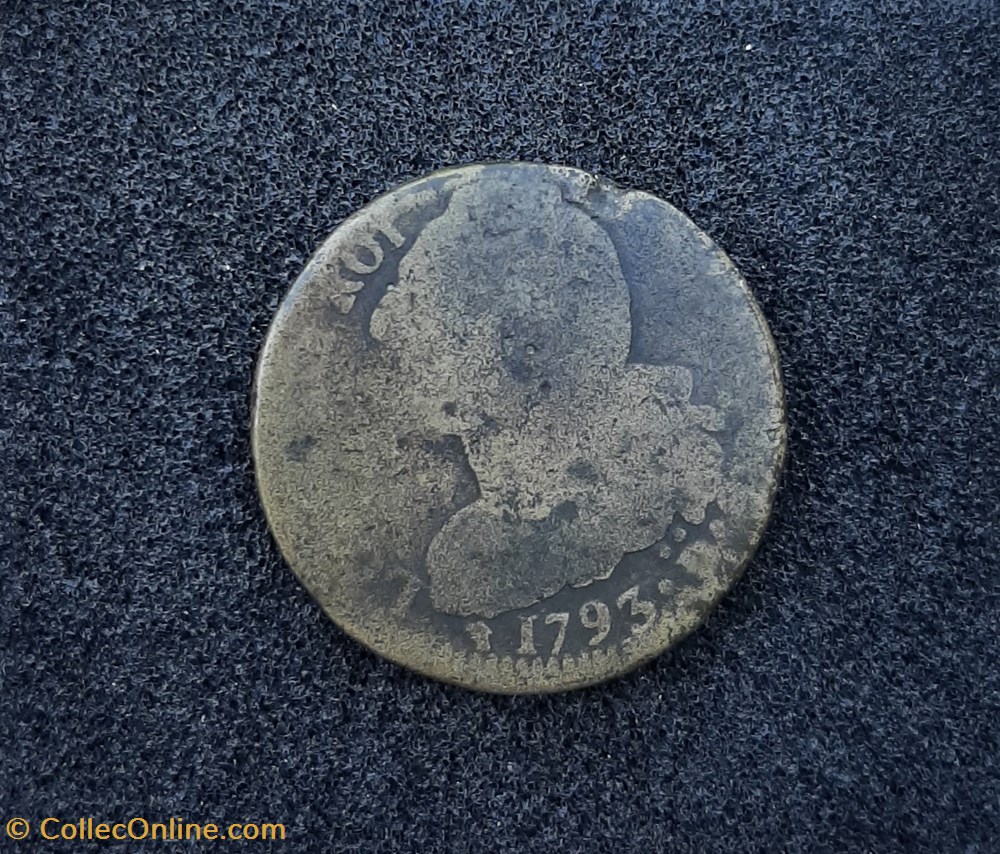 1793 Dijon - 2 sols françois monnaies france modernes 1793 dijon 2 sols francois