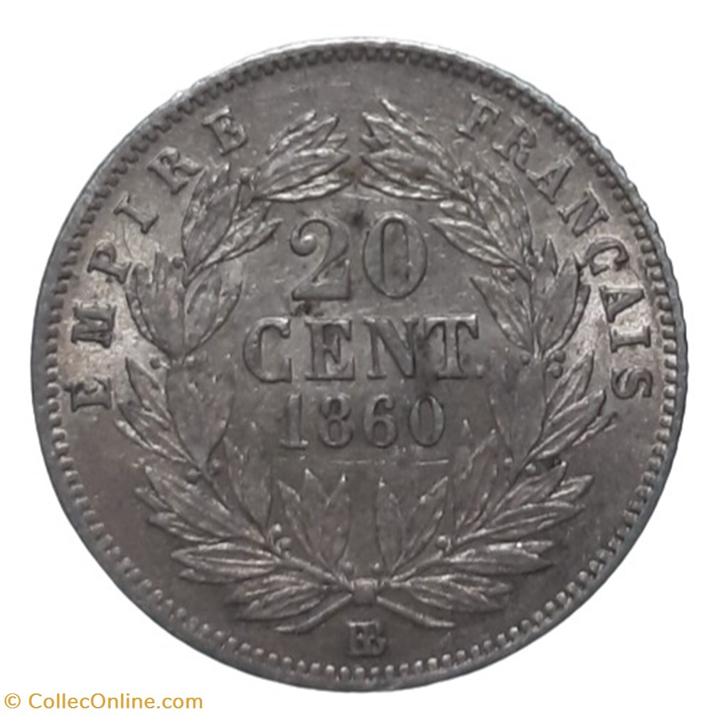 1864 A - 20 centimes monnaies monde france 1864 a 20 centimes