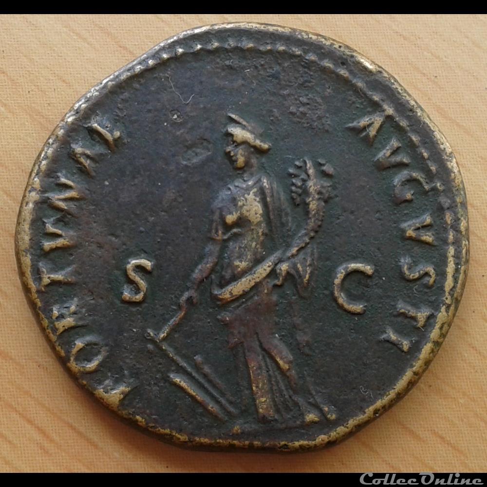 monnaie antique romaine domitien dupondius fortunae
