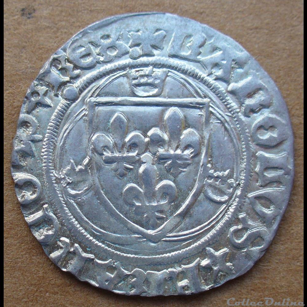 1488 - Charles VIII - Blanc à la couronne monnaies europe medievale france royales 1488 charles viii blanc a la couronne