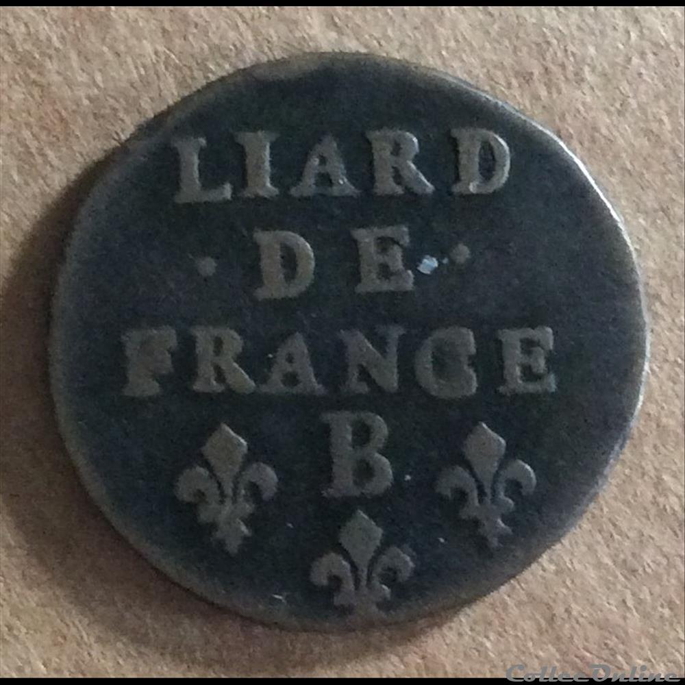 monnaies europe medievale france royales 1693 liard au buste age losange