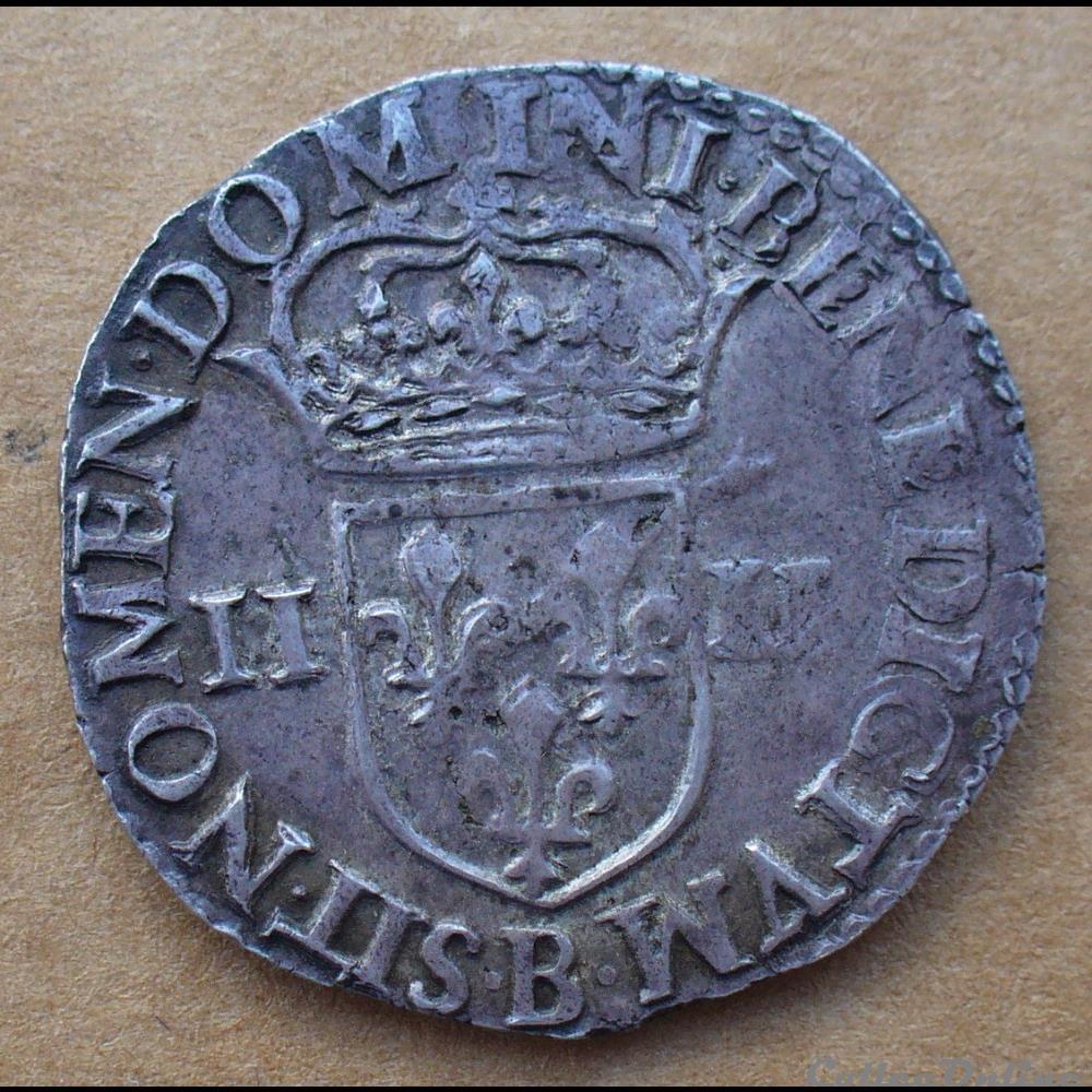 1591 - Charles X - Quart d'écu croix de face monnaies europe medievale france royales 1591 charles x quart ecu croix de face
