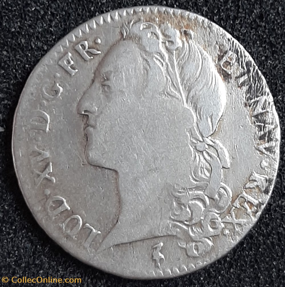 1754 W - 1/2 écu au bandeau - Louis XV 2 monnaies france royales 1754 w 1 2 ecu au bandeau louis xv
