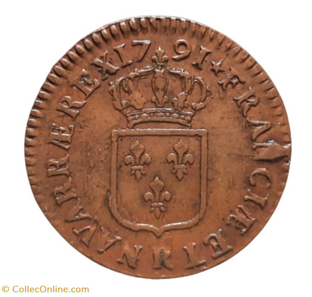 1791 R - Sol à l'écu monnaies 1791 r sol a ecu