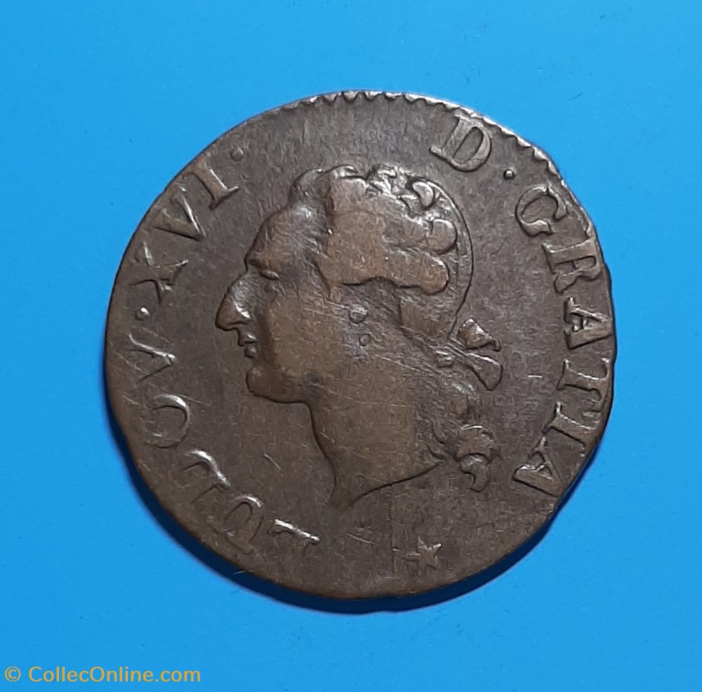 1788 W - Liard à l'écu monnaie 1788 w liard a ecu