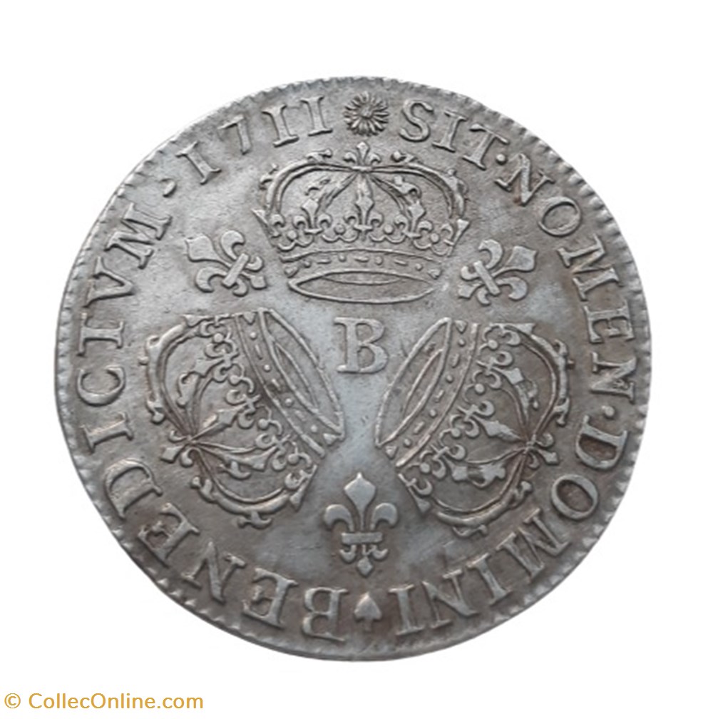 1711 - 1/4 Ecu aux 3 couronnes monnaies europe medievale france royales 1711 1 4 ecu aux 3 couronnes