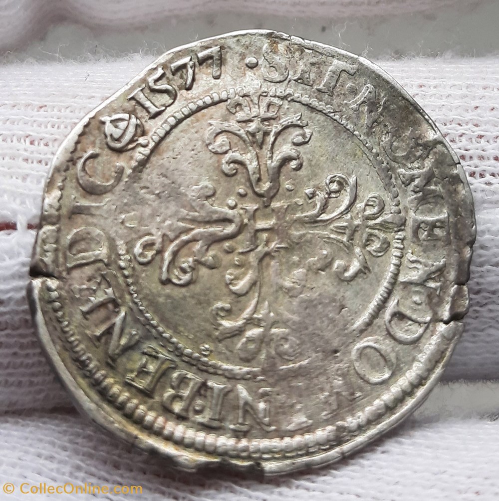 monnaies europe medievale france royales 1577 1 2 franc au col plat 2eme type
