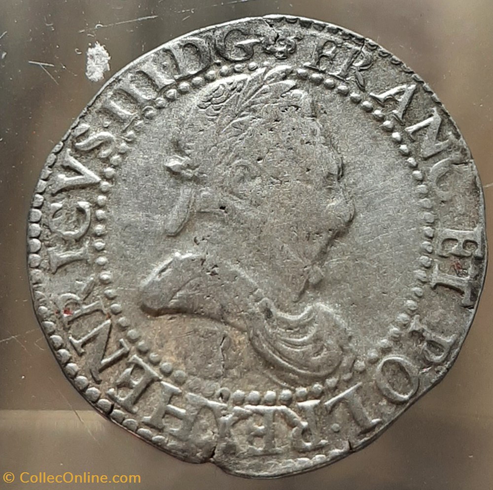 1586 - franc au col plat 2 monnaies monde france 1586 franc au col plat