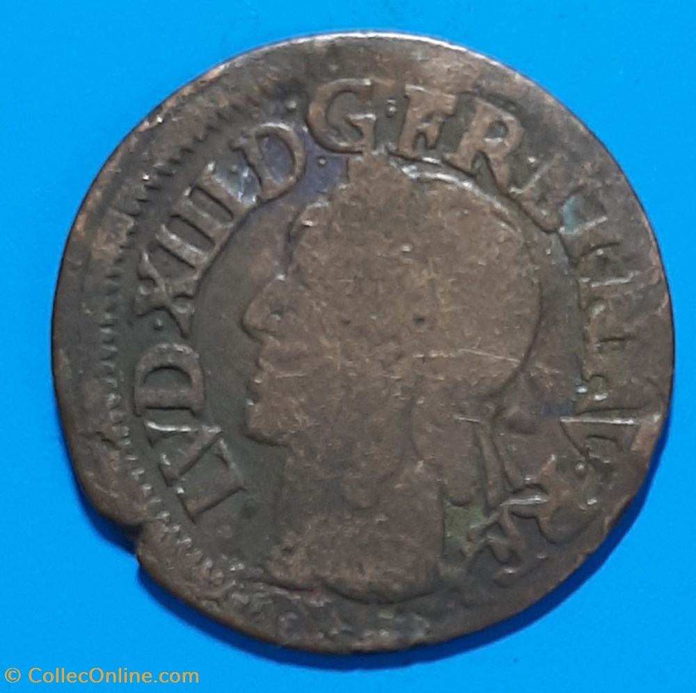 1642 H - Double tournois monnaie 1642 h double tournois