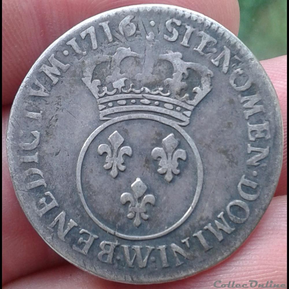 monnaies 1716 w 1 4 ecu vertugadin louis xv