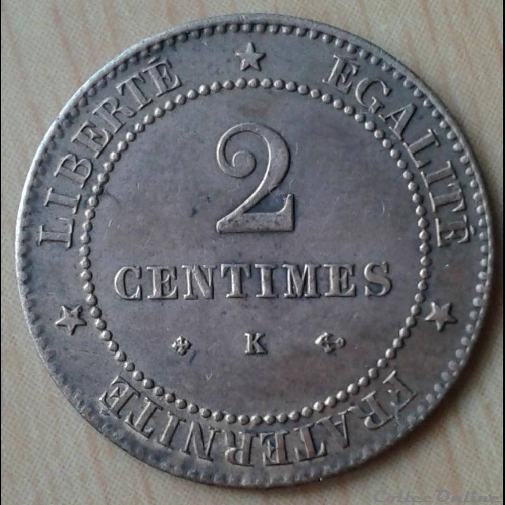 monnaies france a modernes 1878 k 2 centimes petit k