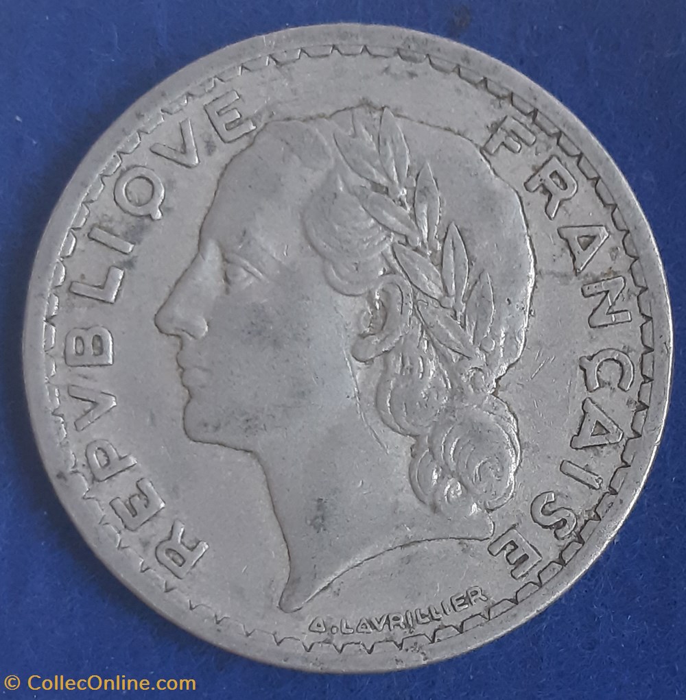 1947 - 5 francs monnaies monde france 1947 5 francs