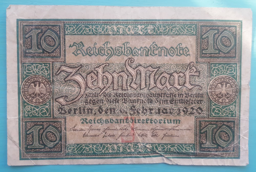 Allemagne -10 mark 1920 (bis) billets europe allemagne 10 mark 1920 bis