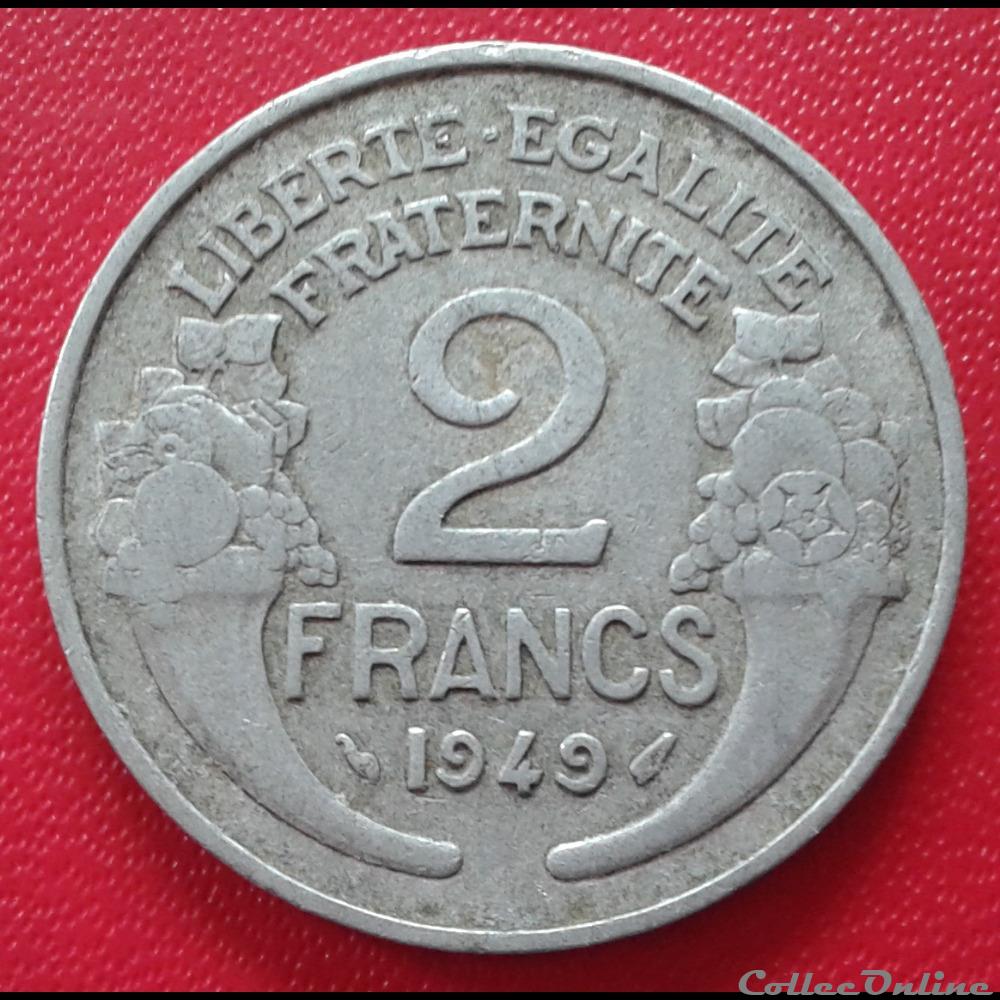 1949 - 2 francs monnaies monde france 1949 2 francs