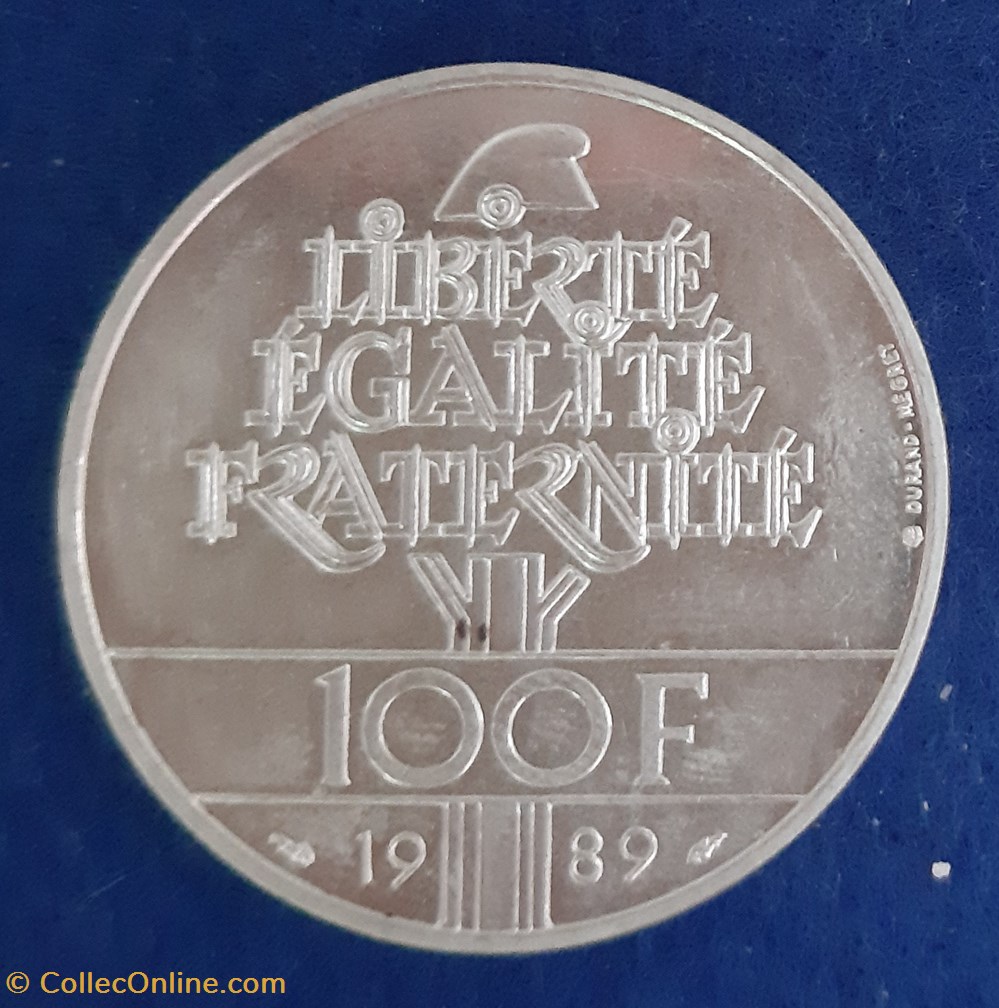 1989 - 100 francs commémorative monnaies monde france 1989 100 francs commemorative
