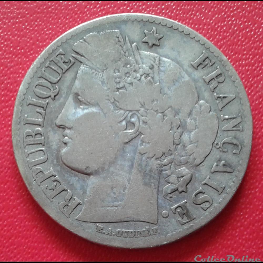 1871 A - 2 francs - grand A monnaies monde france 1871 a 2 francs grand a
