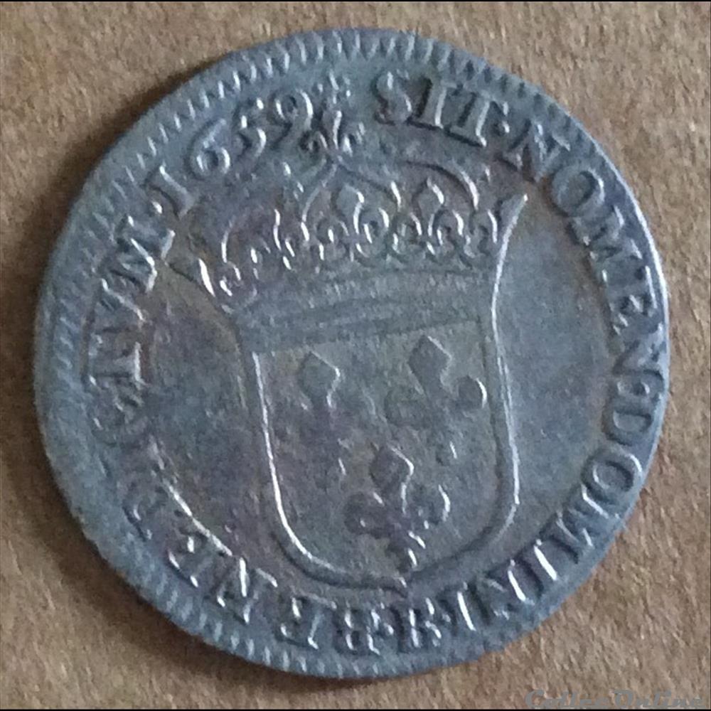 1659 - douzième d'écu au buste juvénile monnaies europe medievale france royales 1659 douzieme ecu au buste juvenile