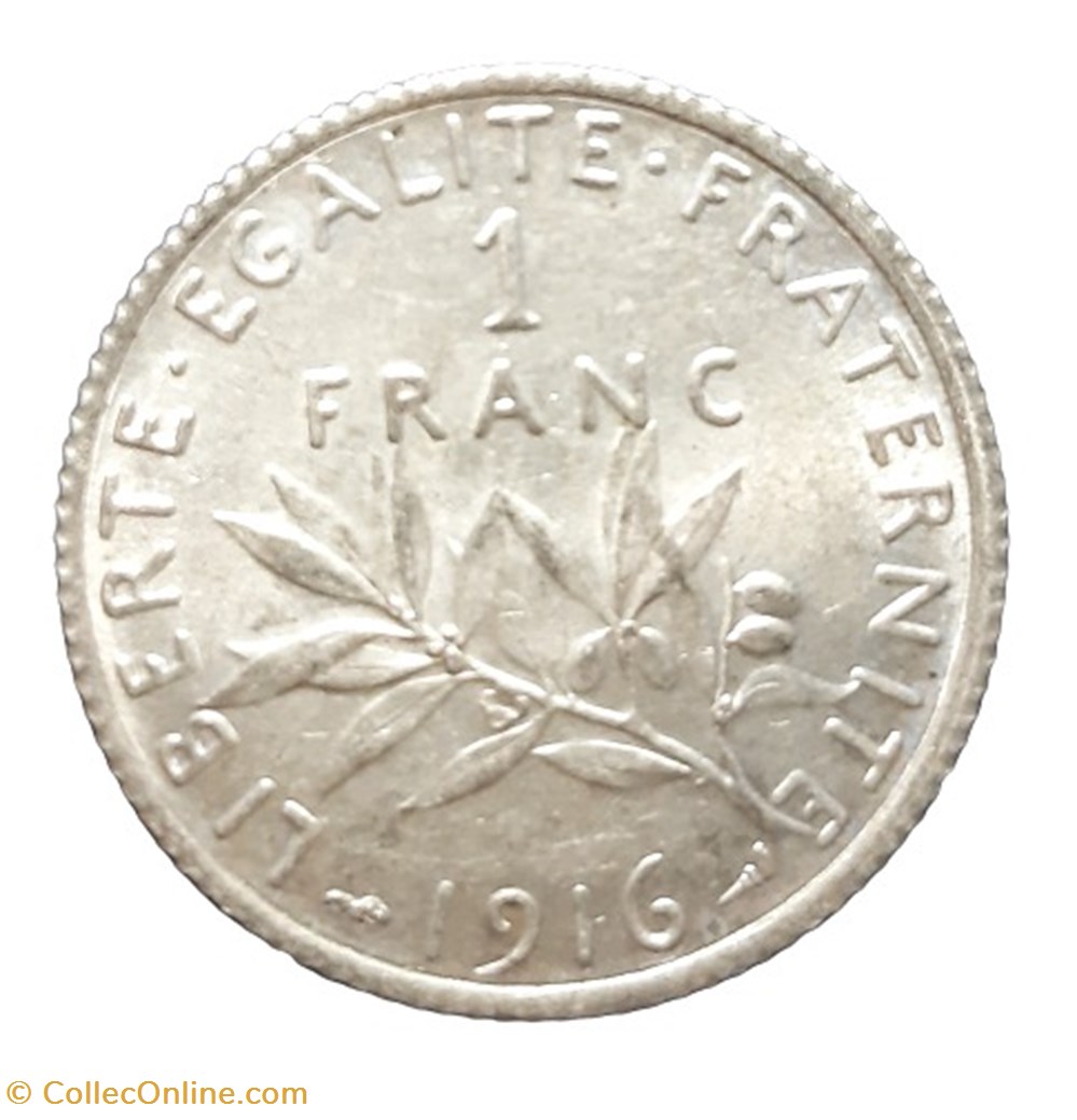 1916 - 1 franc monnaies monde france 1916 1 franc