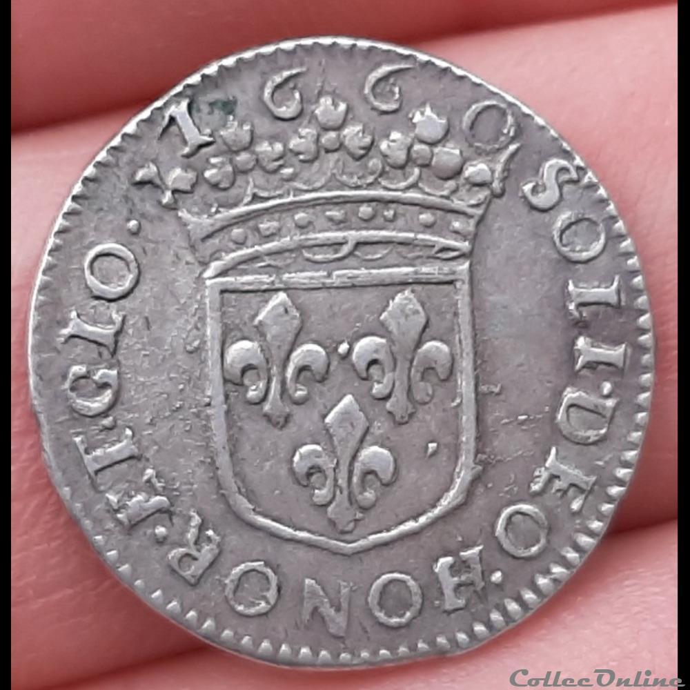 Principauté d'Orange - 1/12 écu 1660 Guillaume 2 monnaies france feodales principaute orange 1 12 ecu 1660 guillaume