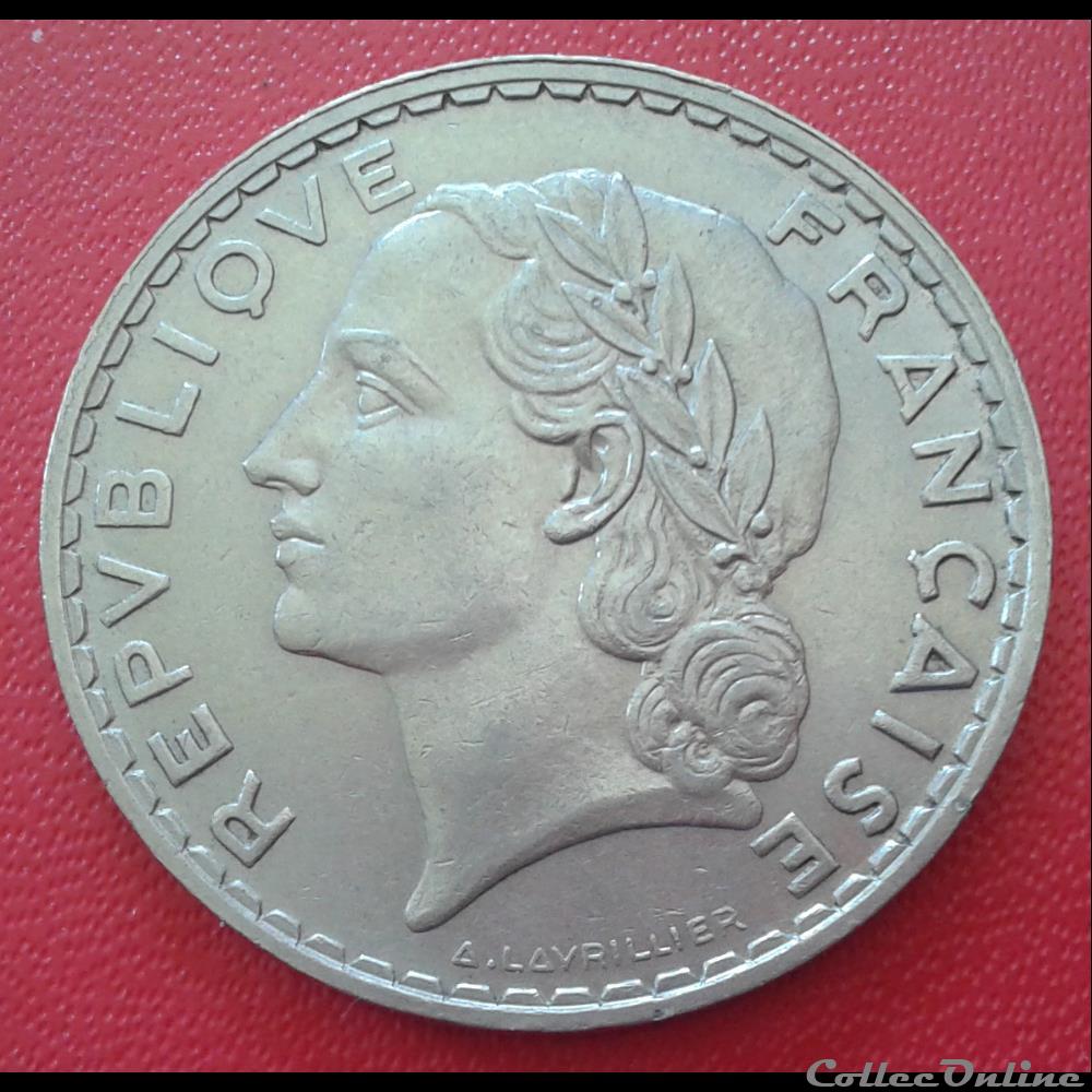 1933 - 5 francs monnaies monde france 1933 5 francs