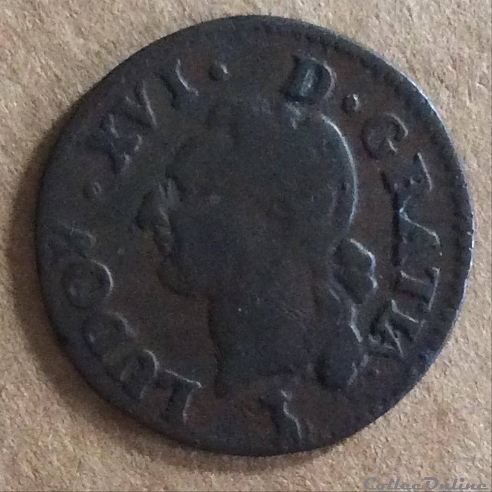 1784 T - Liard à l'écu - Louis XVI monnaies france royales 1784 t liard a ecu louis xvi