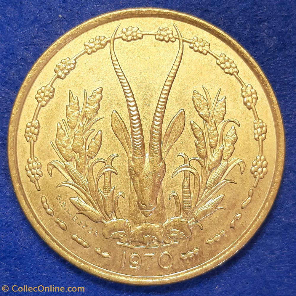 monnaies monde l etats afrique de ouest 25 francs 1970