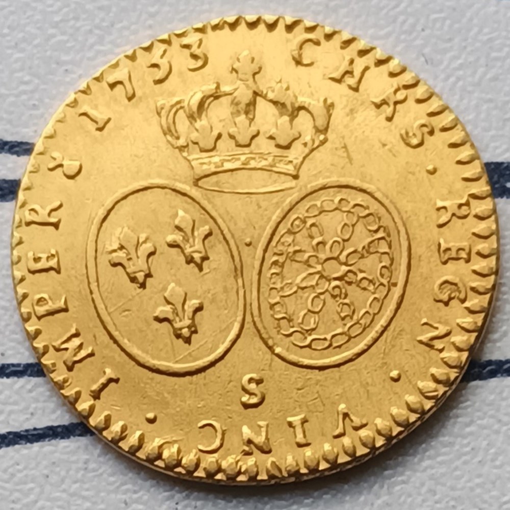 Louis XV – 1/2 louis d’or 1753 S, Reims monnaies europe medievale a france royales louis xv 1 2 louis d or 1753 s reims