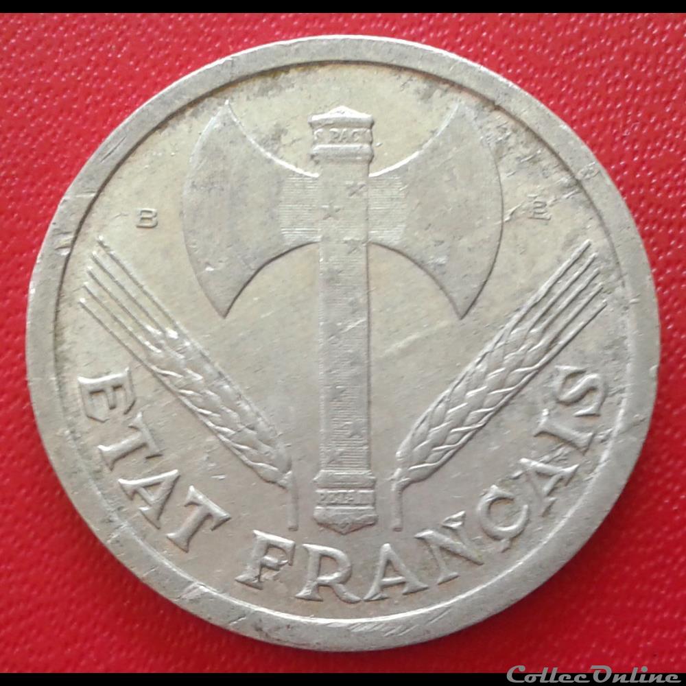 1944 B - 2 francs monnaies monde france 1944 b 2 francs
