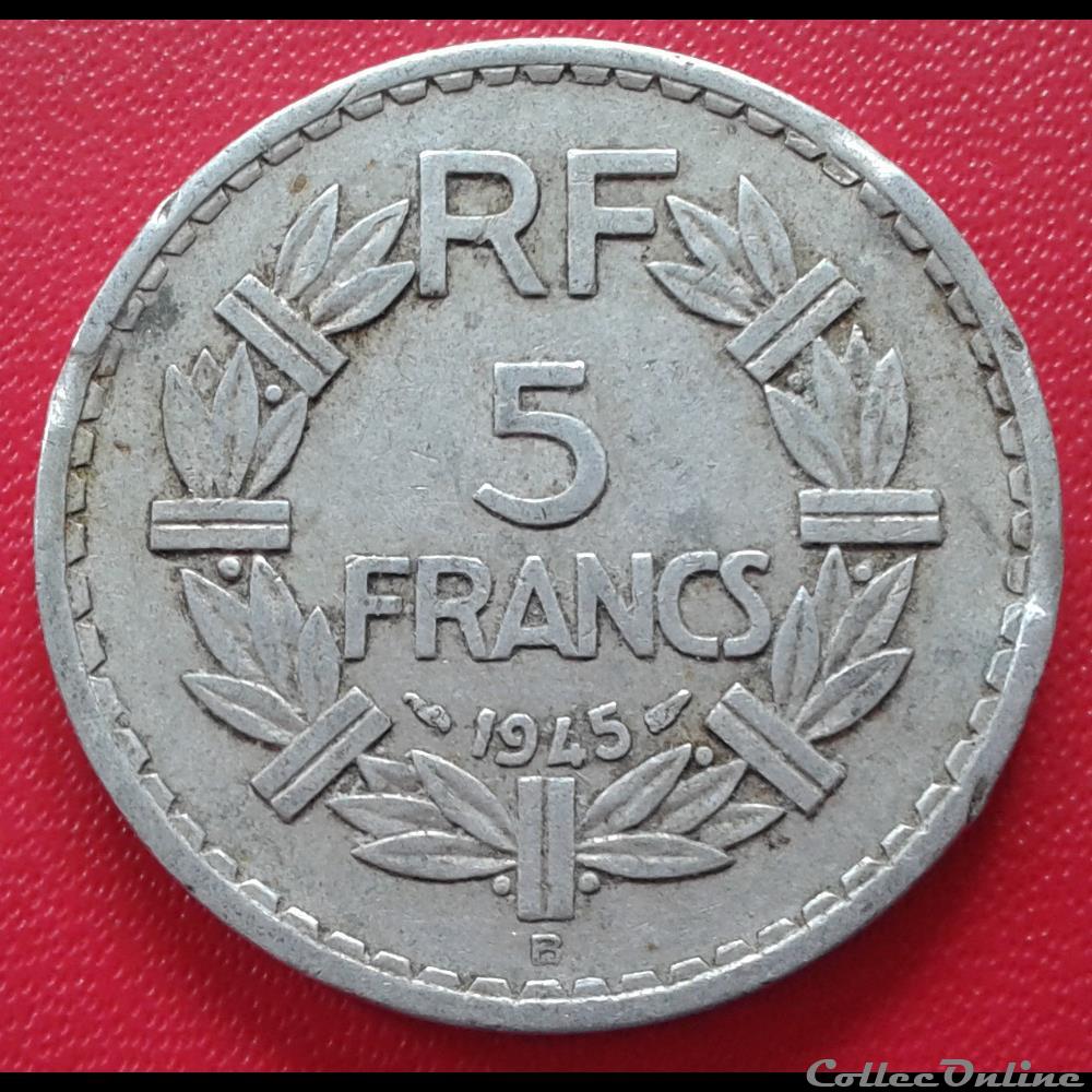 1945 B - 5 francs - ALU monnaies monde france 1945 b 5 francs alu