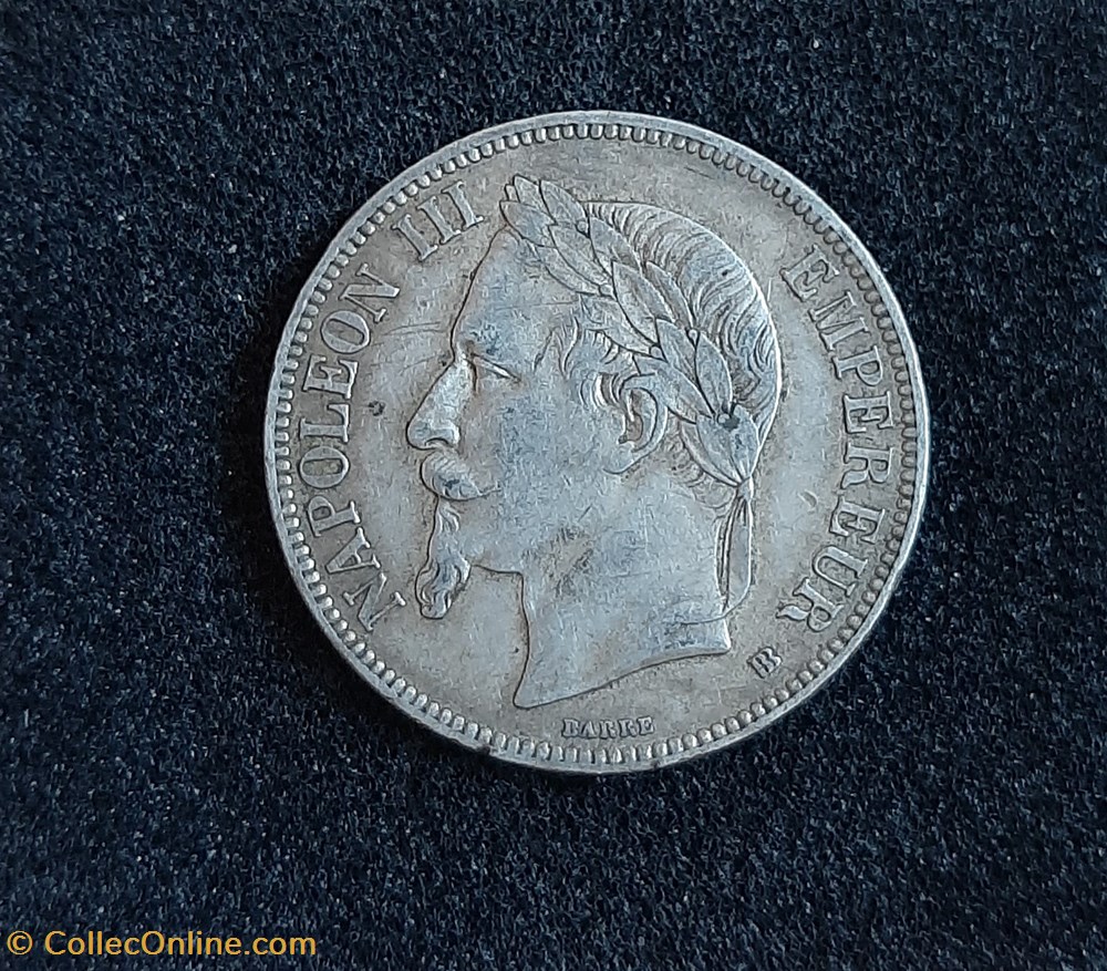 monnaies monde france 1868 bb 5 francs