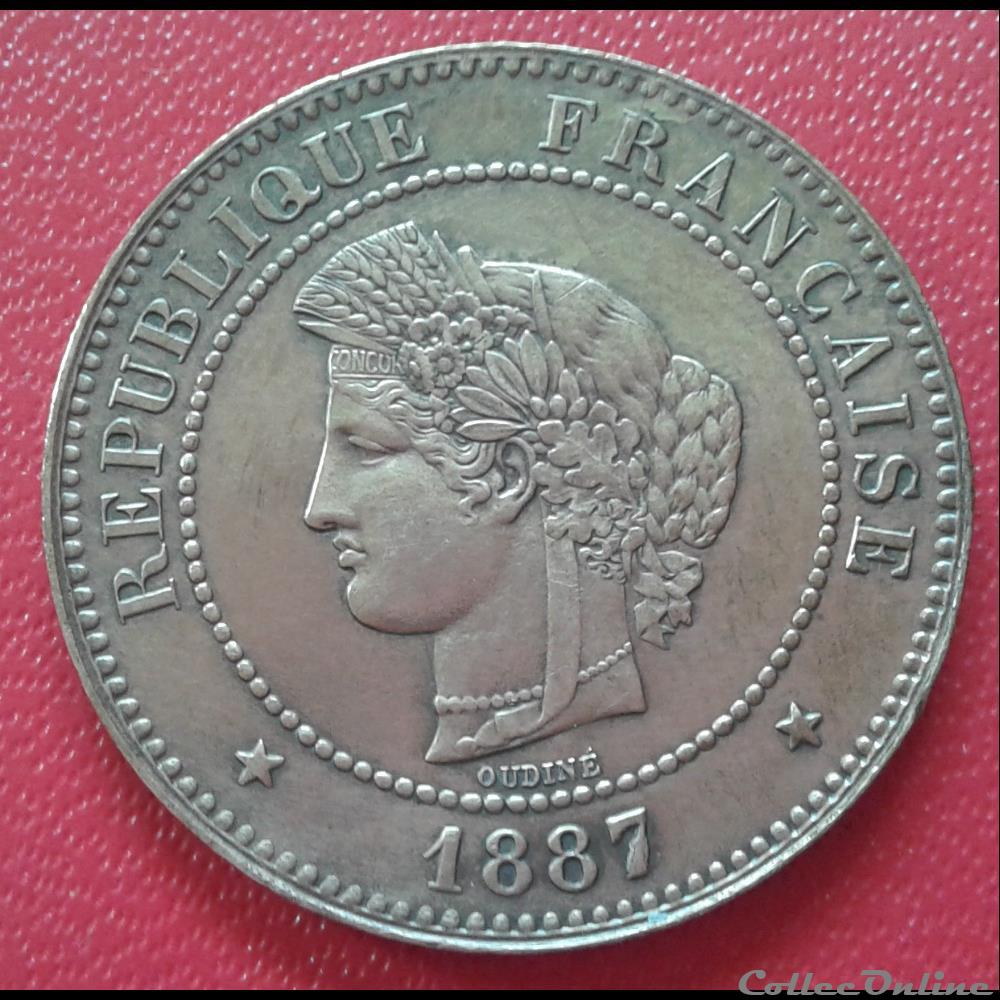1887 A - 5 centimes monnaies monde france 1887 a 5 centimes