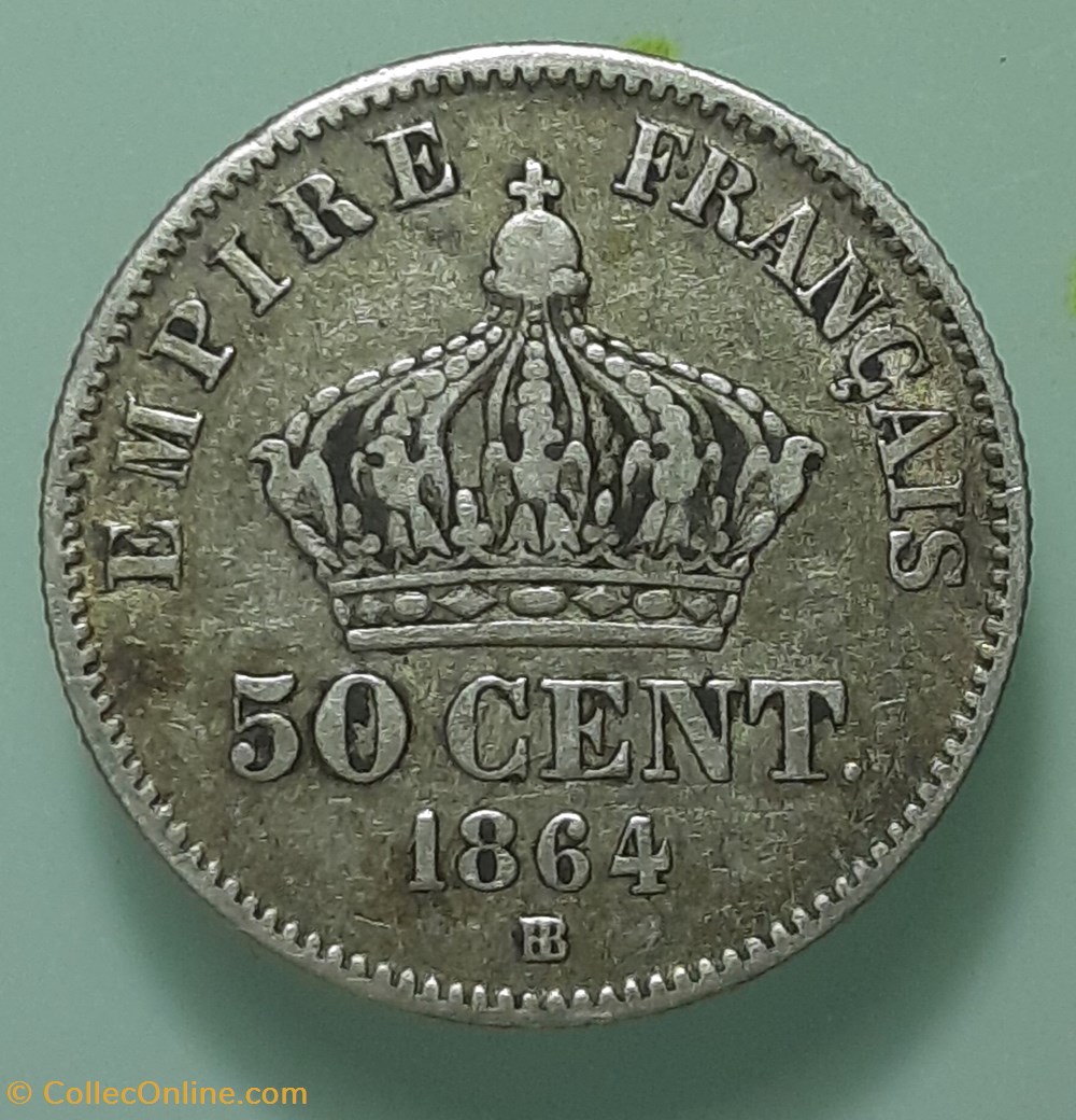 1864 A - 50 centimes monnaies monde france 1864 a 50 centimes