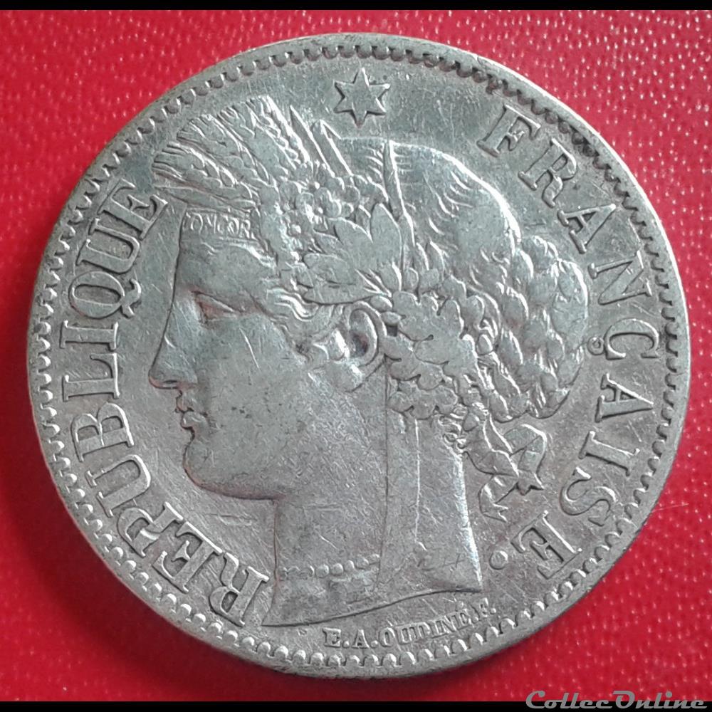 1881 A - 2 francs monnaies monde france 1881 a 2 francs