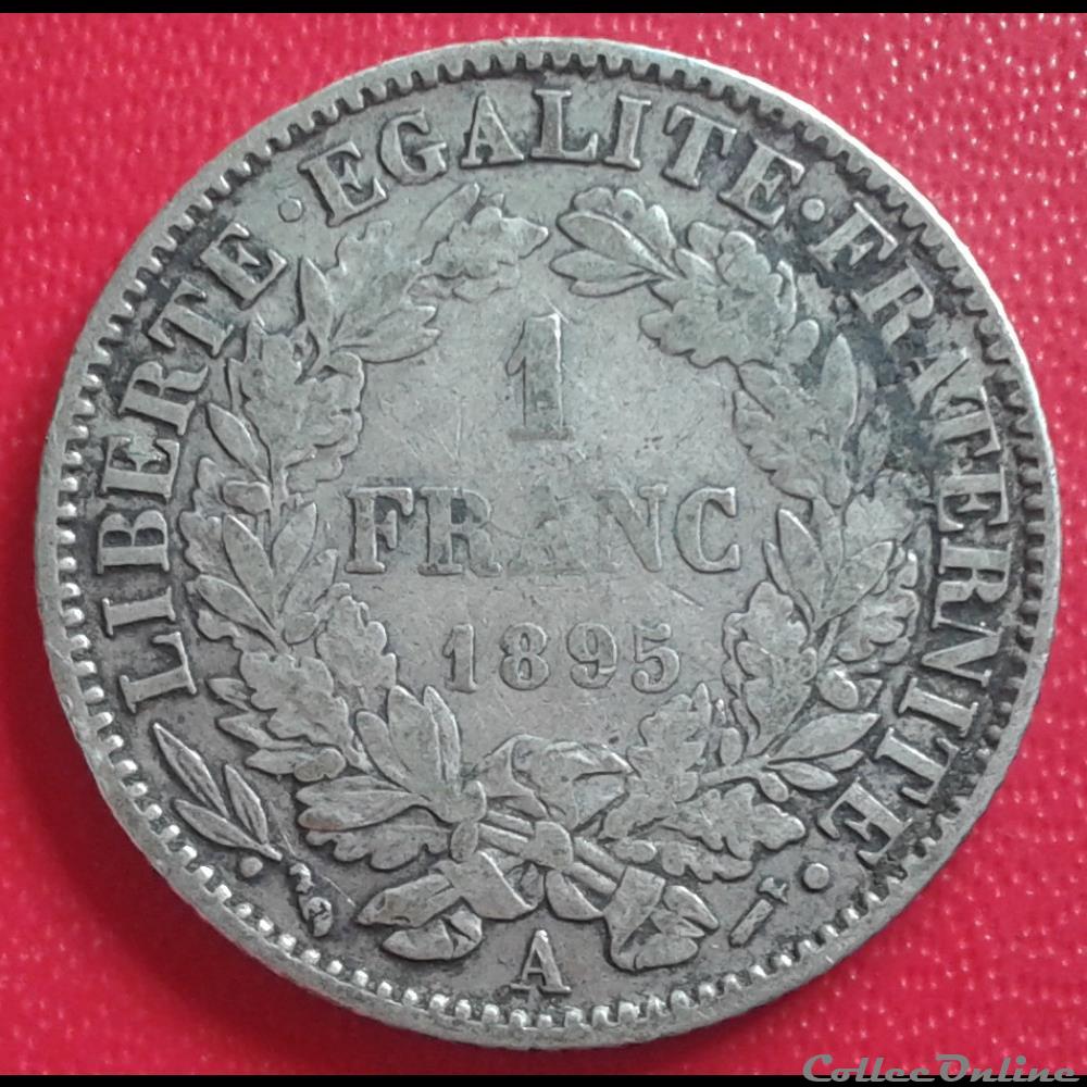 1895 A - 1 franc monnaies france modernes 1895 a 1 franc