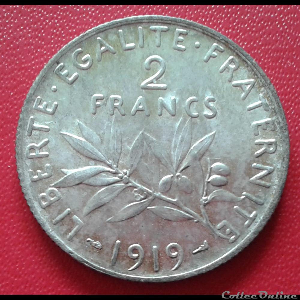 1919 - 2 francs monnaies monde france 1919 2 francs