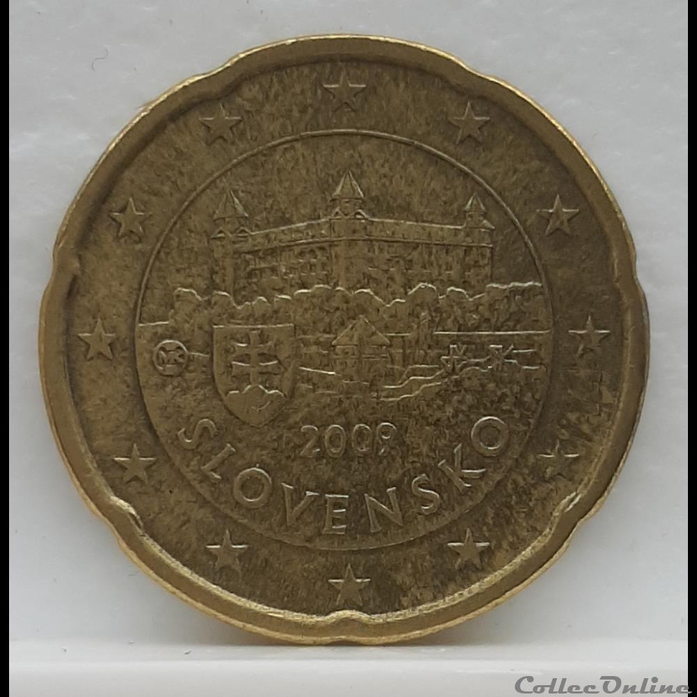 Slovaquie - 2009 - 20 cents monnaie euro slovaquie 2009 20 cents