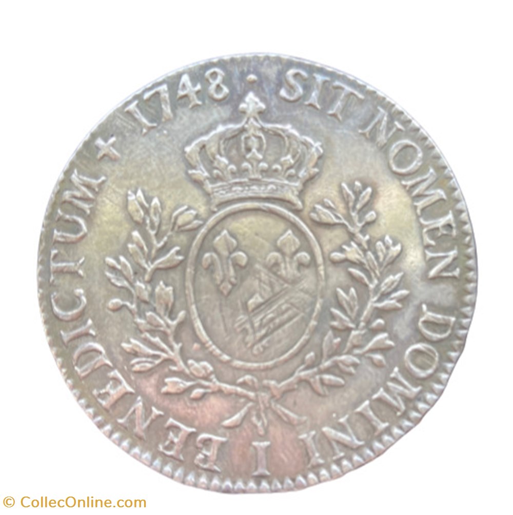 monnaies europe medievale france royales 1748 i ecu au bandeau