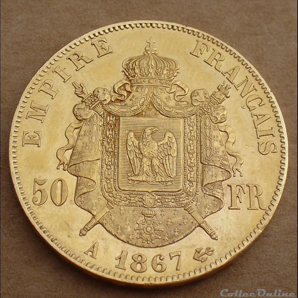 1867 A - 50 francs OR monnaies france modernes 1867 a 50 francs or
