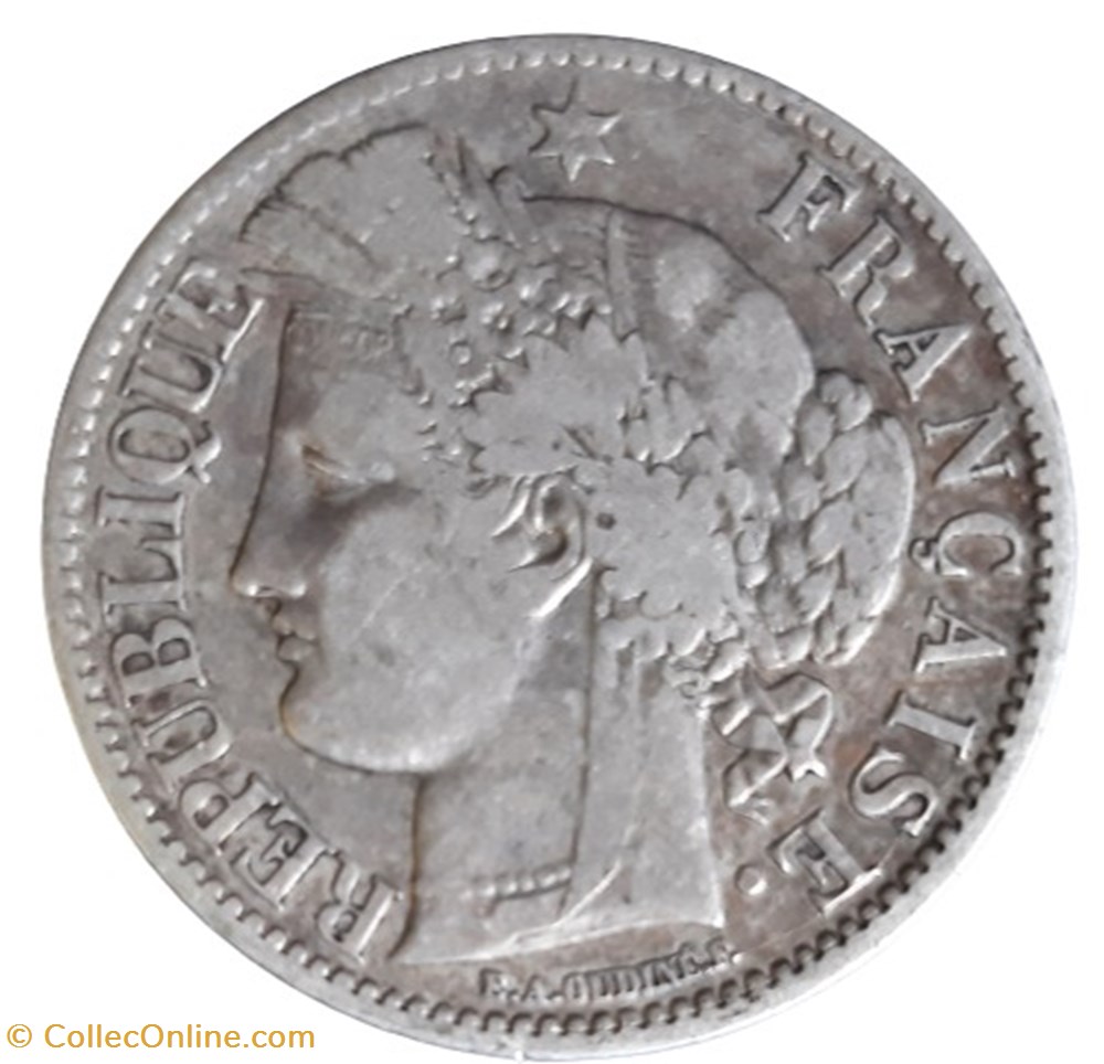 1870 K - 2 francs monnaies monde france 1870 k 2 francs