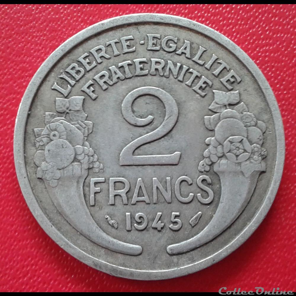 1945 - 2 francs monnaies monde france 1945 2 francs
