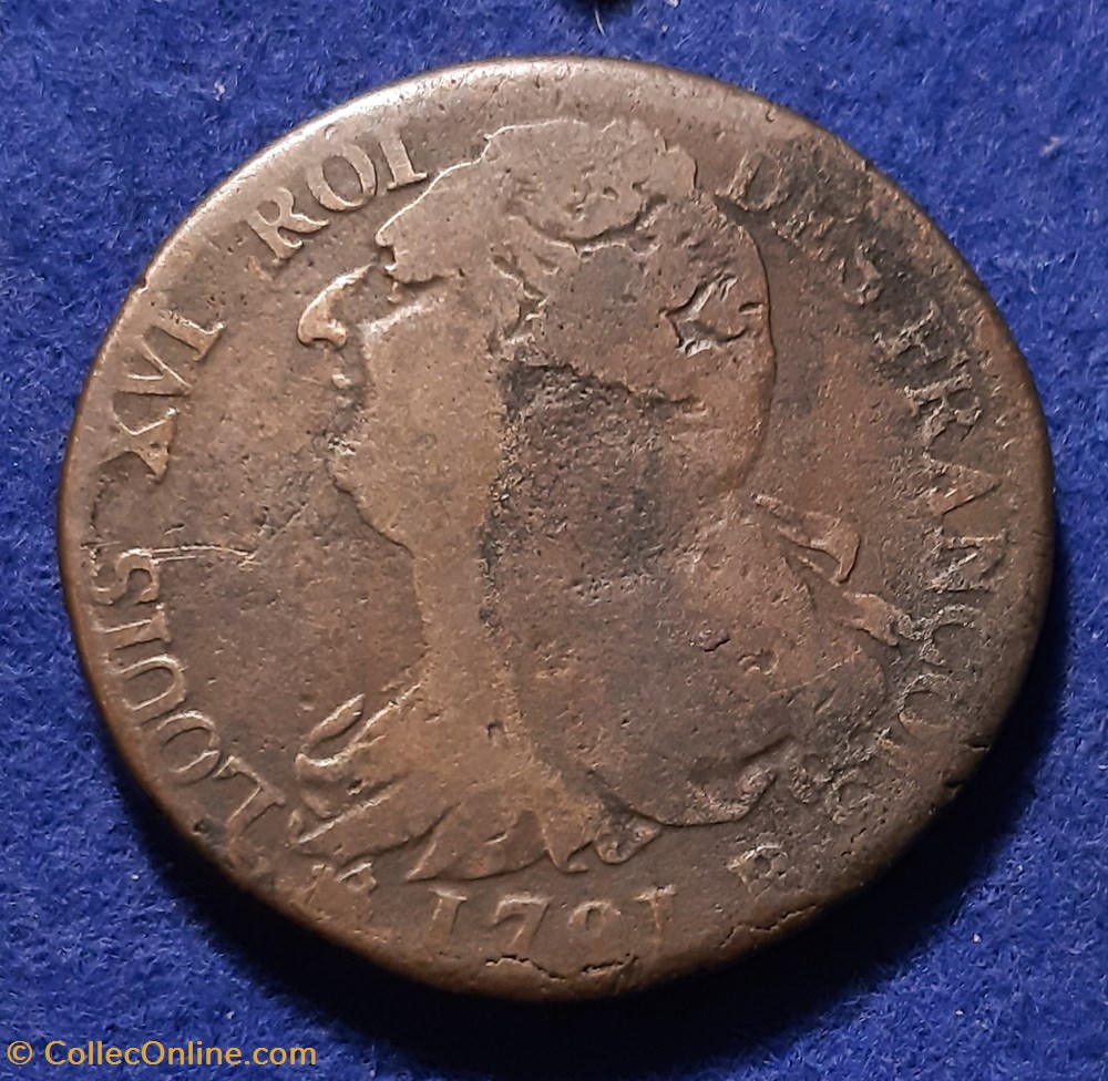 1791 Louis Xvi 2 Sols Francois Coins European Medieval