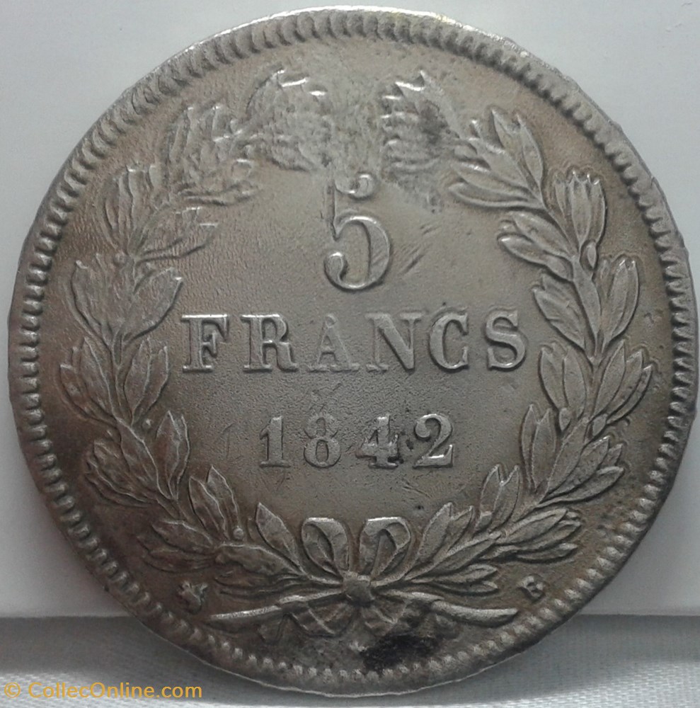 monnaies monde france 1842 5 francs