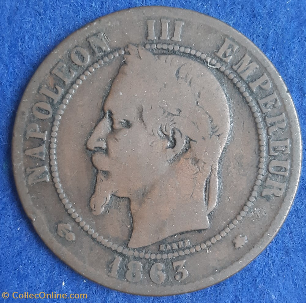 1863 A - 10 centimes monnaies monde france 1863 a 10 centimes
