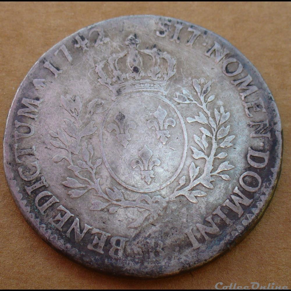 monnaies europe medievale france royales 1742 ecu au bandeau