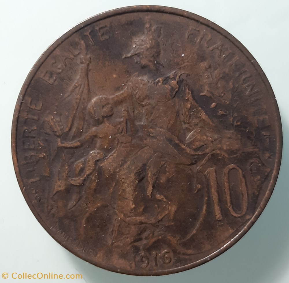 1916 étoile - 10 centimes monnaies monde france 1916 etoile 10 centimes