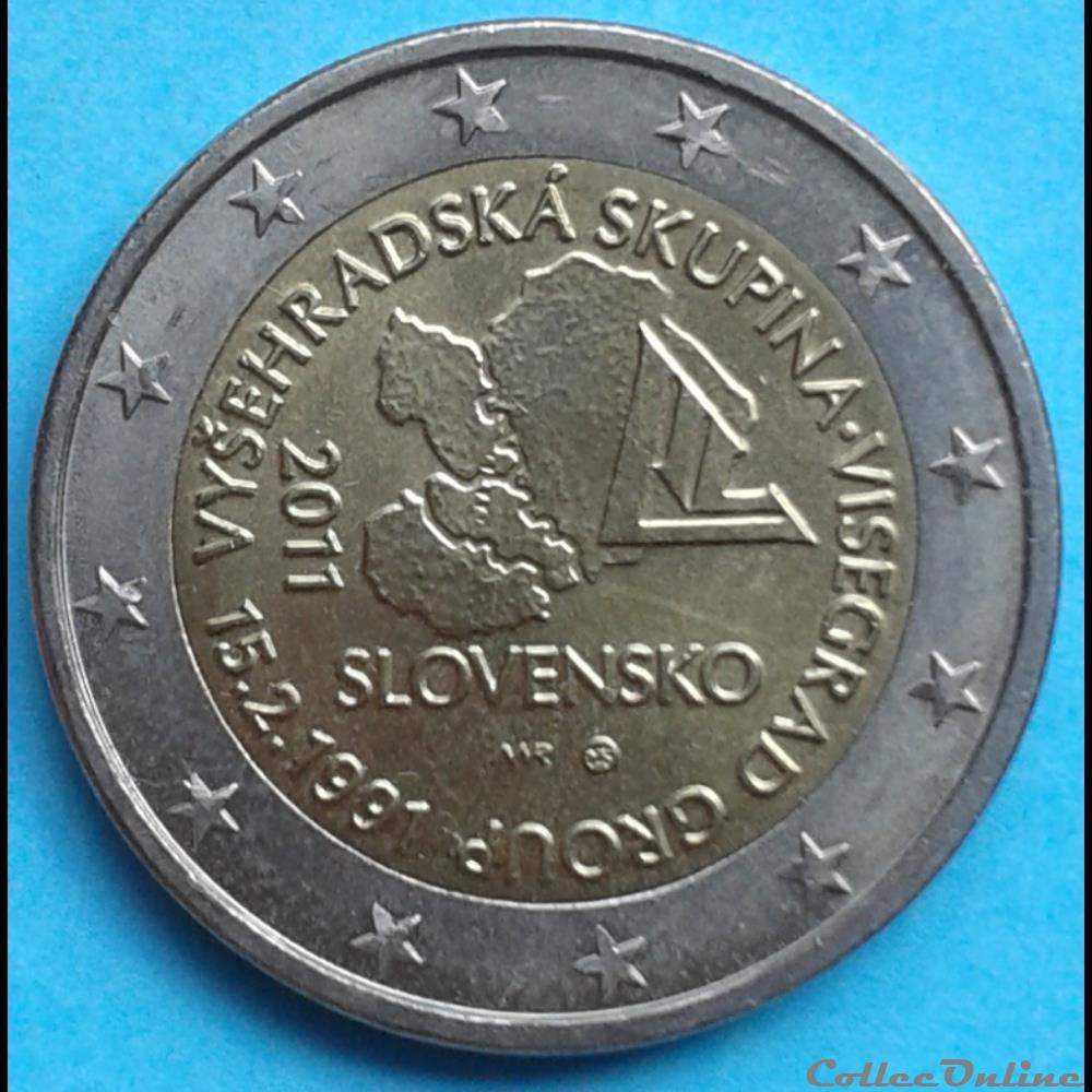 Slovaquie - 2011 - 2 euros Groupe Visegrad monnaie slovaquie 2011 2 euros groupe visegrad