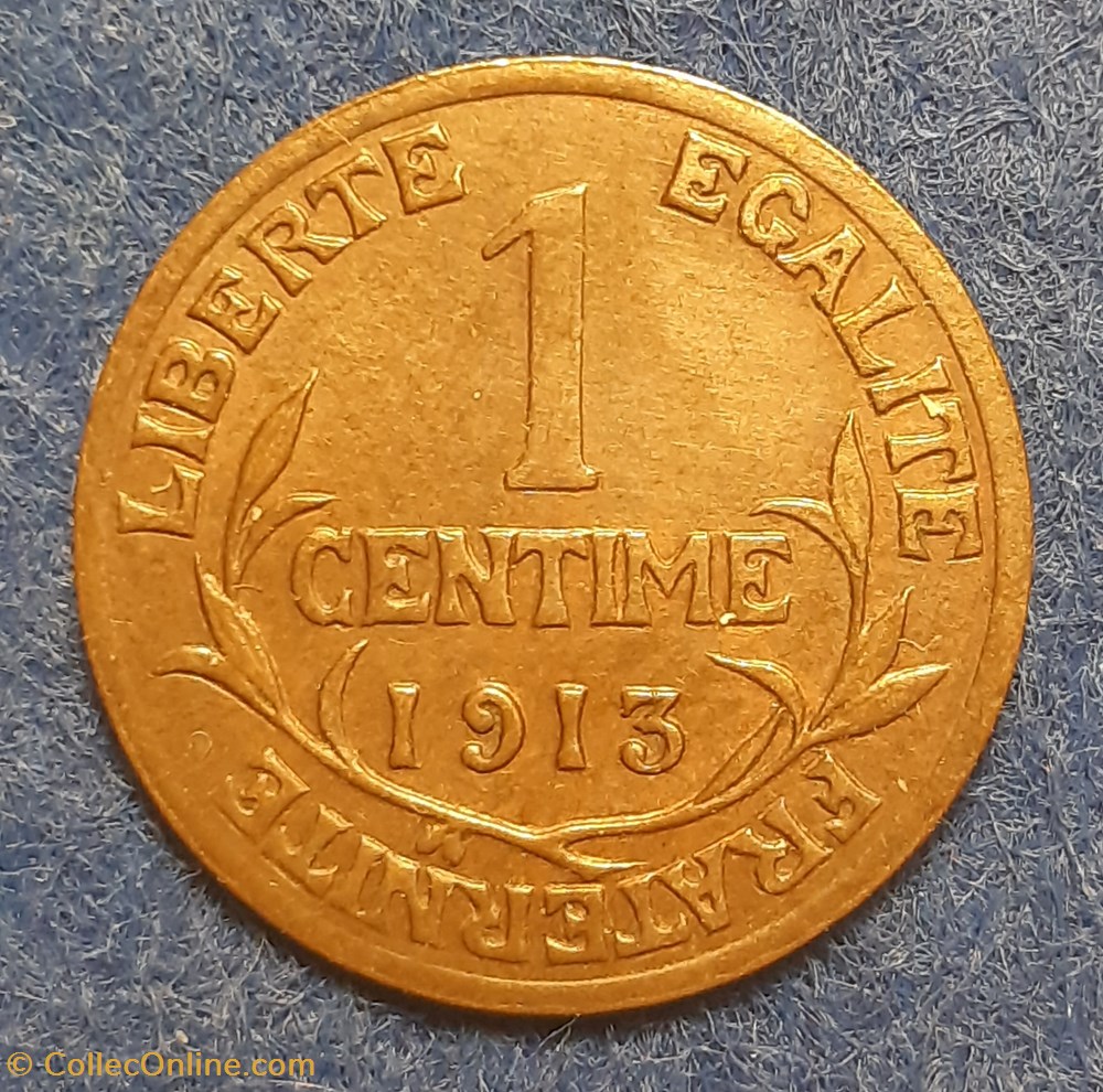 1913 - 1 centime monnaies monde france 1913 1 centime