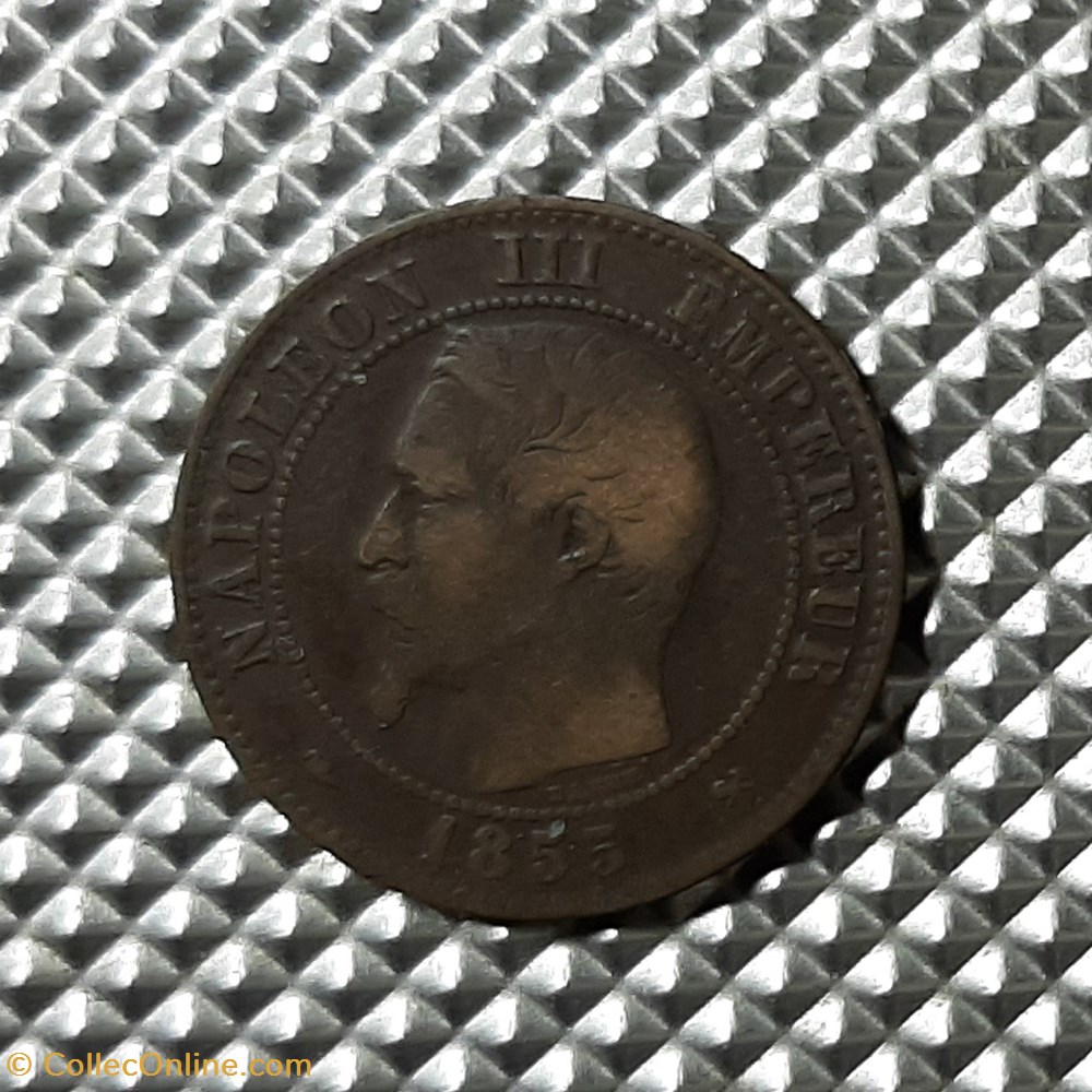 1855 B - 2 centimes - chien monnaie france a moderne 1855 b 2 centimes chien
