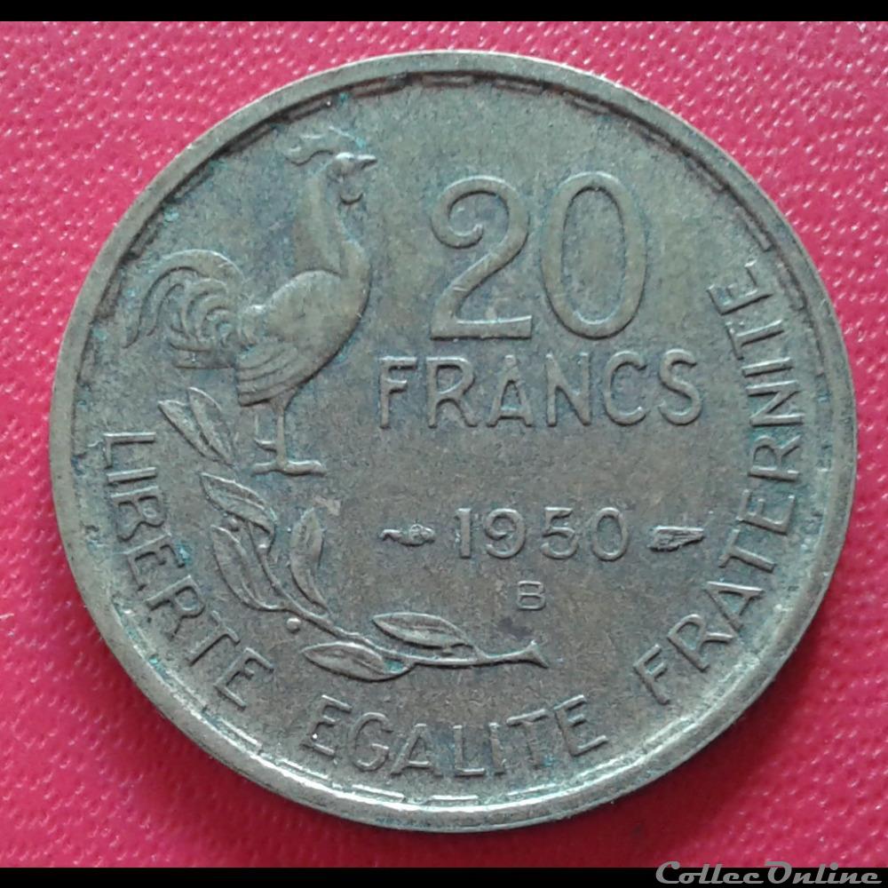 1950 B - 20 francs - 4 faucilles monnaies france modernes 1950 b 20 francs 4 faucilles